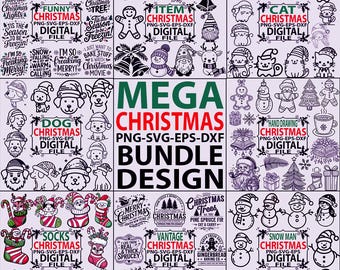 6000+ Christmas SVG Bundle, Winter svg, Santa SVG, Holiday, Merry Christmas svg, Christmas Bundle, Funny Christmas Shirt, Cut File Cricut