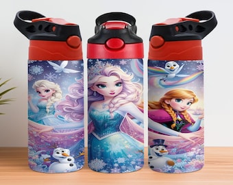 Diseños de Frozen de 12 oz, vaso con tapa abatible para niños de Frozen de 12 oz (envoltorio PNG), sublimación de vaso de Frozen de 12 oz (envoltorio PNG), diseños de envoltura para vaso de Frozen