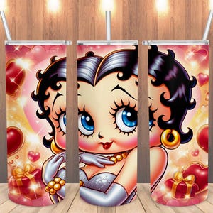 Betty Girl tumbler sublimation design, betty boop tumbler png,Betty 20oz tumbler png, betty tumbler template, girl tumbler, digital download