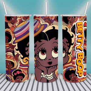 20oz Skinny Tumbler PNG - Betty Tumbler Wrap - Betty Tumbler PNG - Tumbler Sublimation Design - Betty Boop PNG -Girl Tumbler Design Download