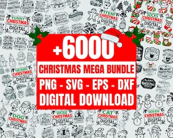 6000+ Christmas SVG Bundle, Winter svg, Santa SVG, Holiday, Merry Christmas svg, Christmas Bundle, Funny Christmas Shirt, Cut File Cricut