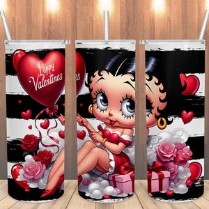 Betty Girl tumbler sublimation design, betty boop tumbler png,Betty 20oz tumbler png, betty tumbler template, girl tumbler, digital download