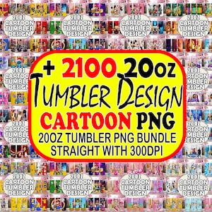 2100 Cartoon tumbler png bundle, Cartoon kids tumbler png bundle, Cartoon kids 20oz tumbler sublimation designs, 20oz cartoon tumbler bundle