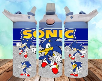 Sonic 12 Oz Tumbler Wrap PNG, Sippy Cup 12 Oz PNG, Flip-top Cup 12 Oz PNG, Cartoon Characters Kids Cup Png Sublimatie Digitale Download