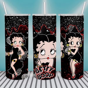 20oz Skinny Tumbler PNG - Betty Tumbler Wrap - Betty Tumbler PNG - Tumbler Sublimation Design - Betty Boop PNG -Girl Tumbler Design Download