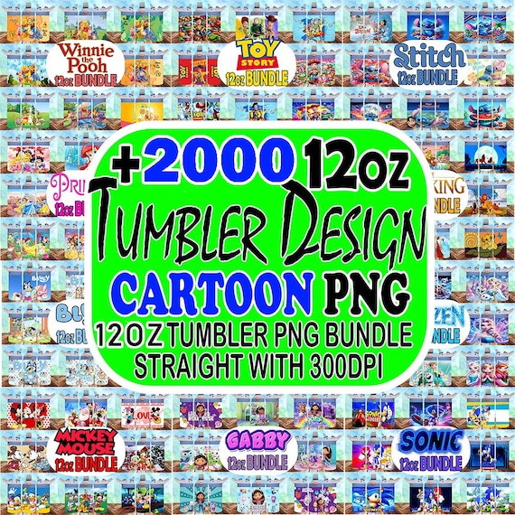 2000+ kids 12oz tumbler png bundle,12oz Cartoon kids tumbler wrap, kids Cartoons tumbler png file bundle, 12oz tumbler wrap,digital download