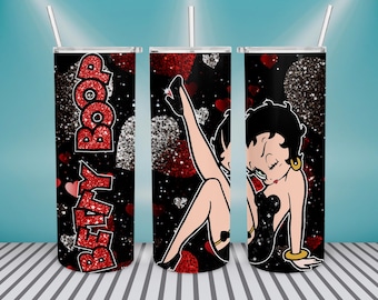 betty girl 20oz tumbler wrap design, Betty boop tumbler png, betty sublimation design, betty tumbler template, Girl tumbler png, digital png