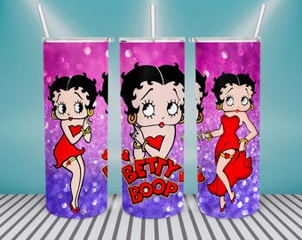 betty girl 20oz tumbler wrap design, Betty boop tumbler png, betty sublimation design, betty tumbler template, Girl tumbler png, digital png
