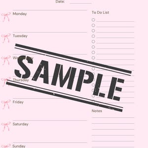Coquette Cherry Weekly Planner | Printable Pink Aesthetic To-Do List & Schedule | Cute Digital Download for Girls