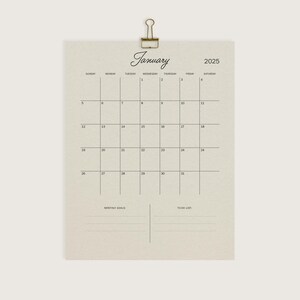 2025 Calendar 8.5x11  Monthly Printable