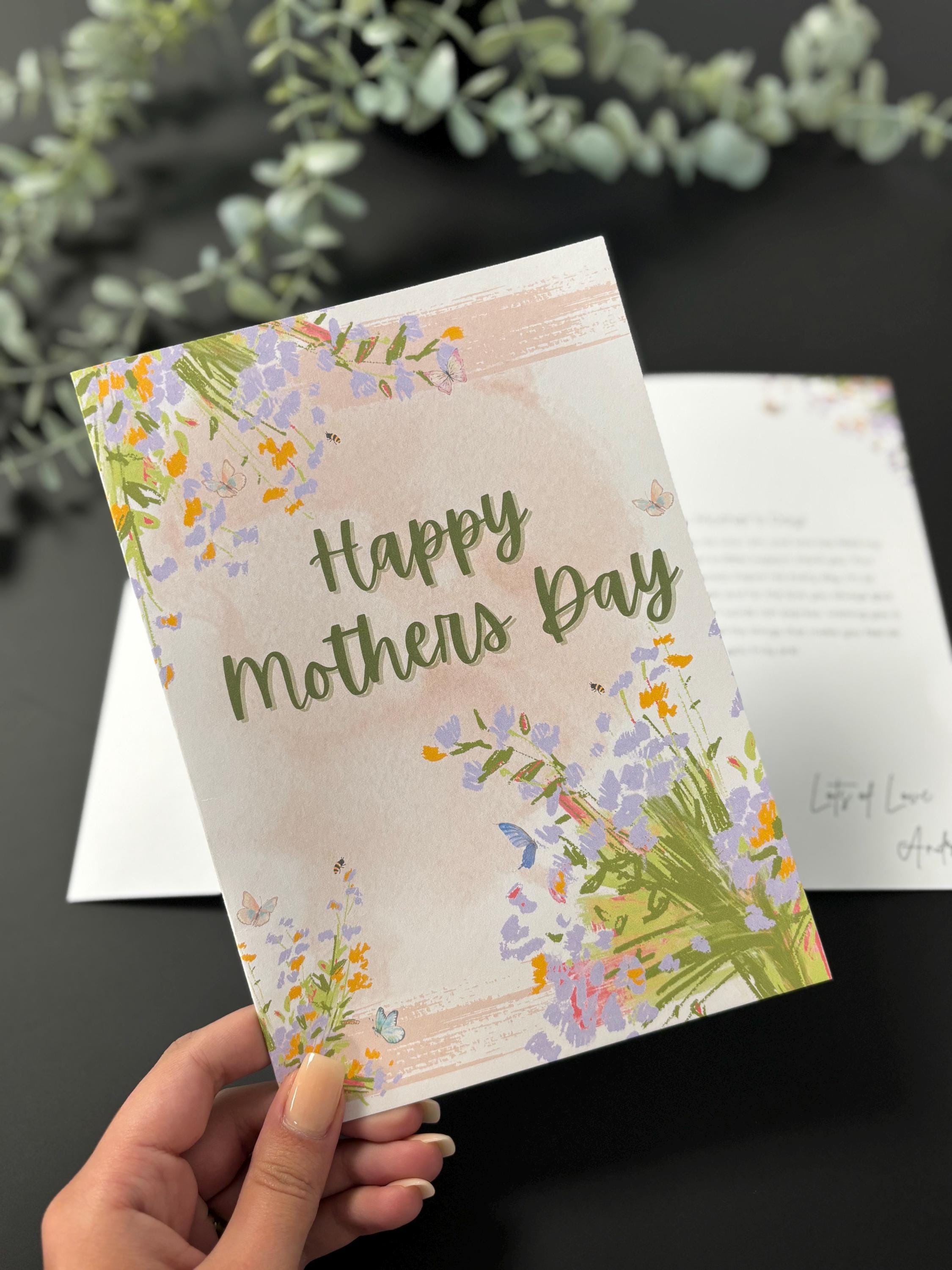 Mothers Day Card, Happy Mothers Day, Elegant Mothers Day Card, Card for ...