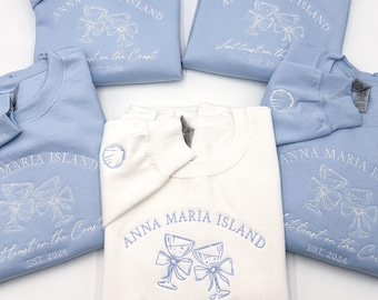 Custom Embroidered Bachelorette Sweatshirt: Charleston Social Club Bridal Party Gift