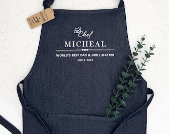 Custom Embroidered Chef Apron | Personalized Denim Cooking Gift