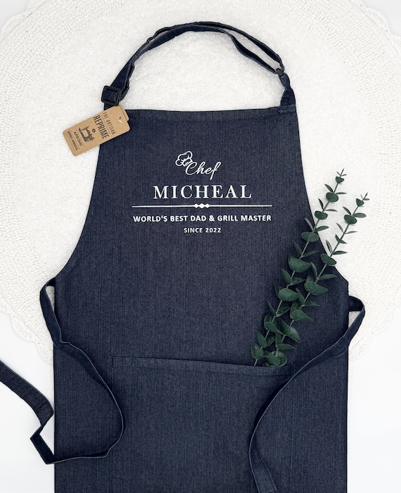 Custom Embroidered Chef Apron | Personalized Denim Cooking Gift
