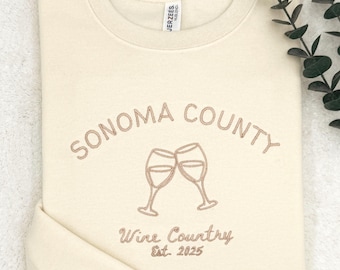 Custom Embroidered Bachelorette Sweatshirt: Bridal Party Wine Glasses