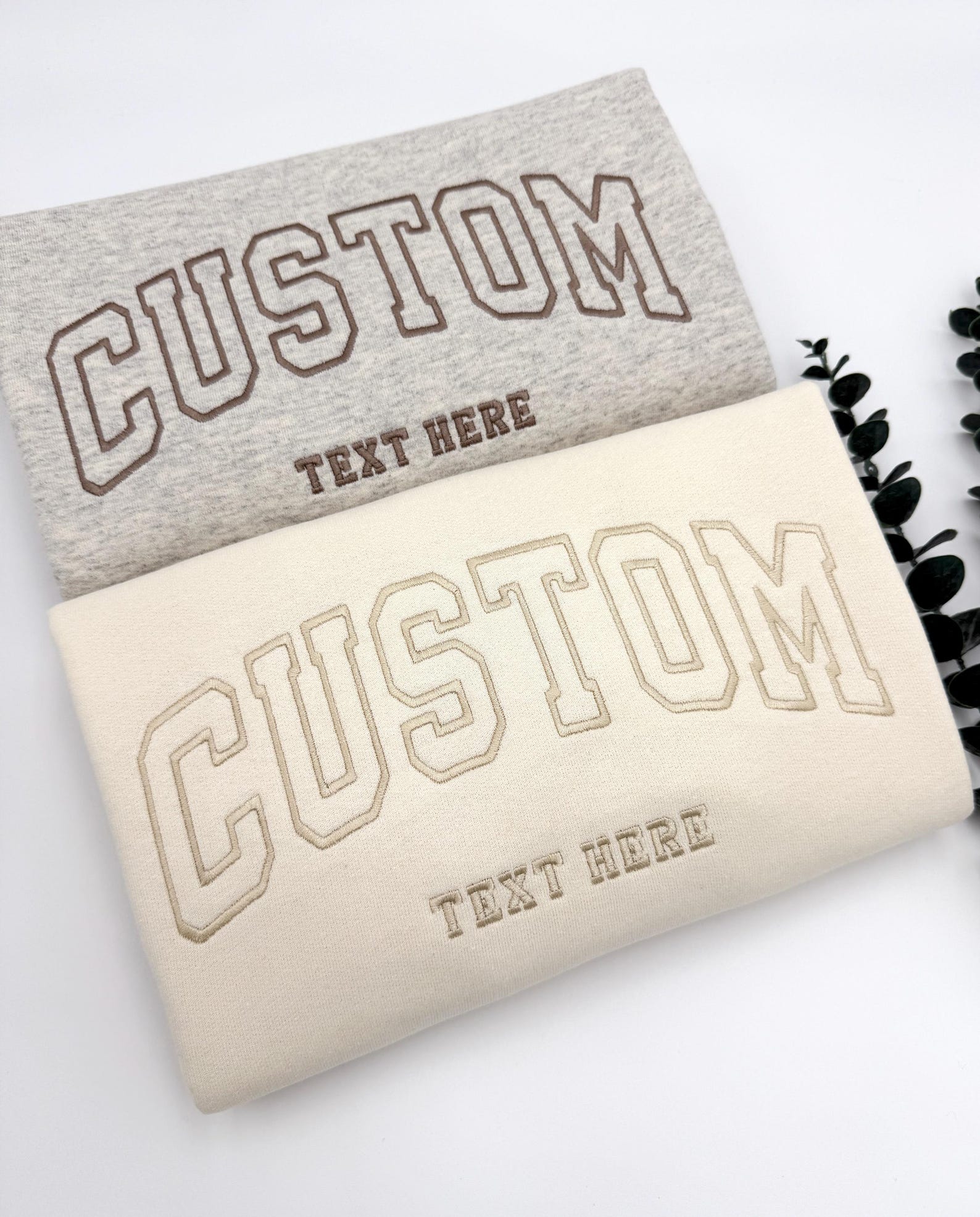 Custom Embroidered College Letter Sweatshirt: Retro Oversized Pullover