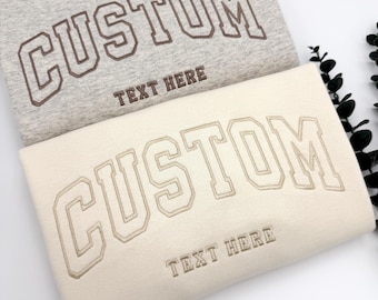 Custom Embroidered College Letter Sweatshirt: Retro Oversized Pullover