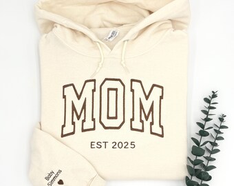 Embroidered Mom/Dad Sweatshirt: Custom Pregnancy Announcement Gift