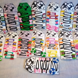 12 Set of Assorted Random Mix Handmade Hair Clips and Bobby Pins.( 8 Free Gifts)