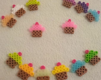 Cupcakes Perler Bead-Jewelry-Glow-in-the-Dark.