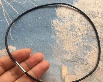 high quality 5pcs 3mm 12-24 inch for your choose Black Round GENUINE leather choker necklace cord with silver stainless needle clasp