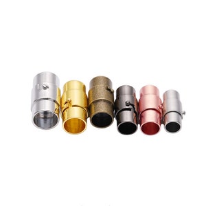 10セット 3mm/4mm/5mm/6mm/7mm/8mm/10mmの穴 ゴールド/シルバー/ローズゴールド/ガンメタル/アンティークブロンズ/マットシルバーのマグネット式留め金/セーフロック