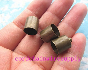 New  50pcs 15x10mm Antiqued bronze Cap/cord ends/tassel findings