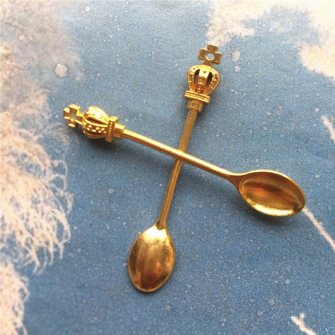 15pcs 59x12mm Bright Gold Crown Spoon Charms Findings Etsy
