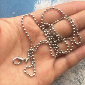 20pcs 12-30 inch for your choose 2mm silver ball necklace chains with clasps
