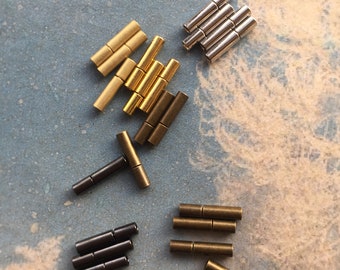 10sets 15x3mm antiqued bronze/silver/Gold/gunmetal/rose gold needle stainless steel needle clasps--pefect for 2mm hole necklace cords