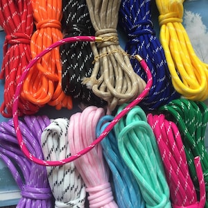 2pcs 12-38 inch 5mm 33 colors for your choose Dopamine Rope/Polyester rope necklace cords with bright gold finish