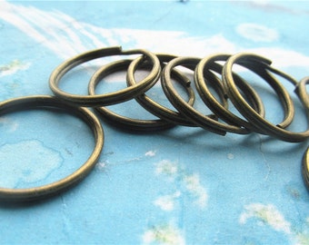 100pcs 25mm Antiqued bronze keychain rings/key chain rings/double rings--key chain accessories