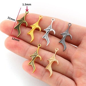 Free Shipping--100pcs 31x12mm assorted bat wings charms findings--6 colors for your choose