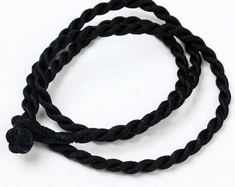 sale 50pcs 3mm 24 inch black twist silk necklace cords with ball and knot