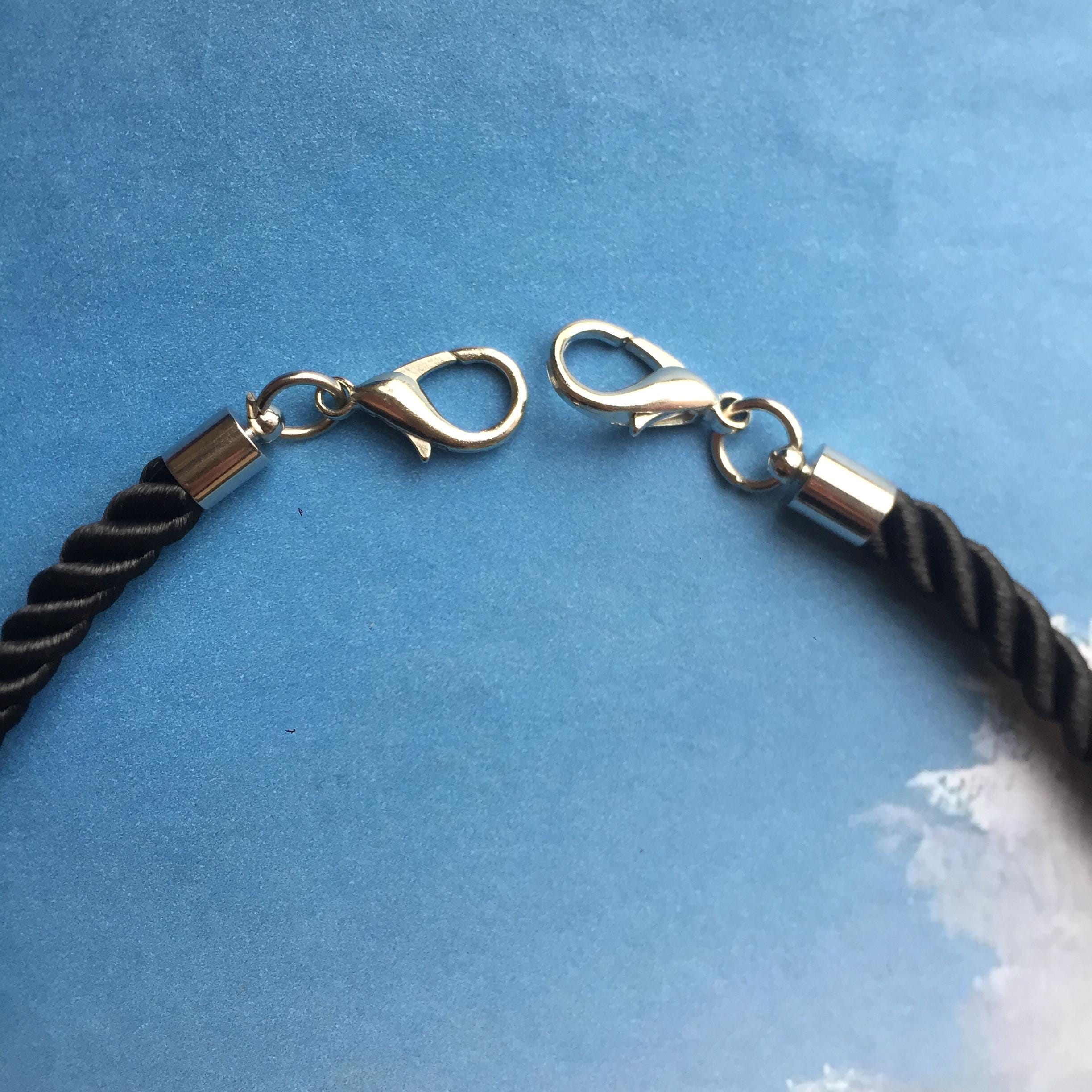 2pcs 12-38 Inch 8mm Black Braided Silk Rope Necklace Cords With