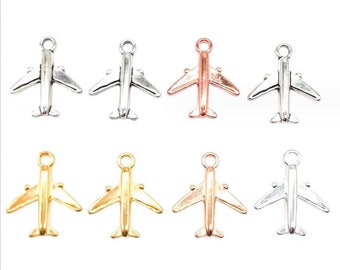 Sale 100 pcs Rose Gold/KC Gold/antiqued silver/bright gold 19x17mm airplane charms pendant findings