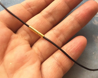 high quality 5pcs 1.5mm 12-28 inch more than 20 colors you choose Korea leather necklace cords with bright gold needle clasp