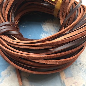 High quality 5 meters 4x2mm brown genuine Leather  cords/jewelry cords/craft supply cords