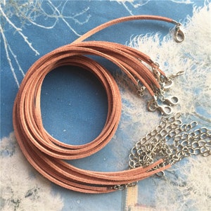 15pcs 12-26 inch adjustable for your choose 3mm brush flat suede leather necklace cords