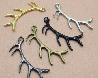 20pcs 66x31mm 5 color for your choose Elk dear antler/horn charms pendants
