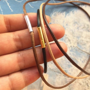 2mm Natural Leather Cord Necklace W/ Antique Bronze Lobster Clasp