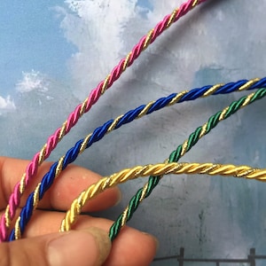 5pcs 12-24 inch 3mm silk necklace cords with silver stainless steel needle clasps