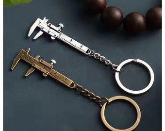 Vernier Caliper Keychain Rings/Antiqued bronze/silver keychain ring accessories/key chain rings/key rings/keychain findings