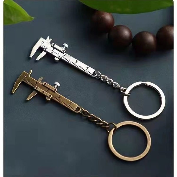 Vernier Caliper Keychain Rings/Antiqued bronze/silver keychain ring accessories/key chain rings/key rings/keychain findings