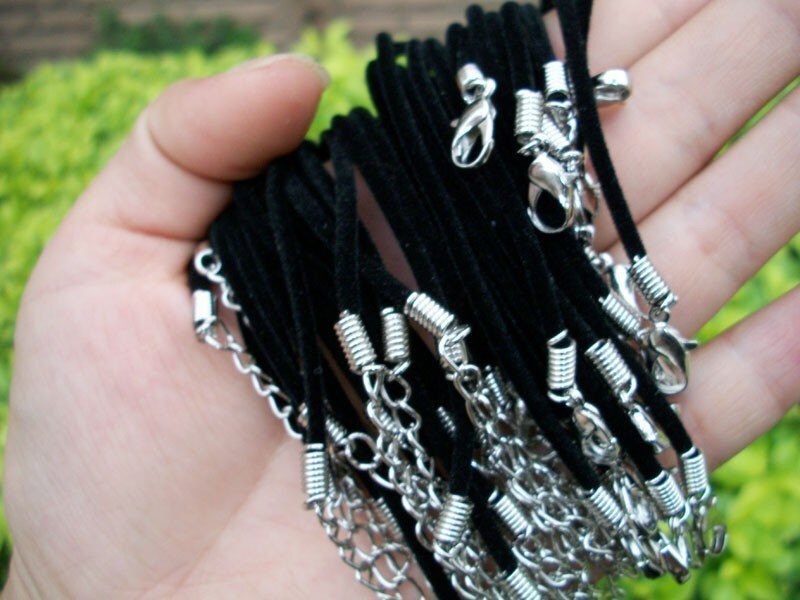 15pcs 2mm 1224 Inch Black Velvet Necklace Cords With White K Etsy