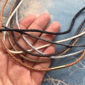 high quality 5pcs 2.0mm 12-24 inch for your choose twist rope cotton necklace cords with bright gold needle clasps