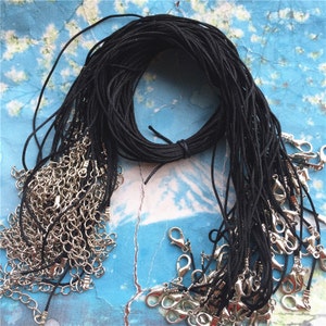 Tiny finish--100pcs 1mm 12-30 inch adjustable for your choose unwaxed Soft cotton necklace cords with lobster clasp