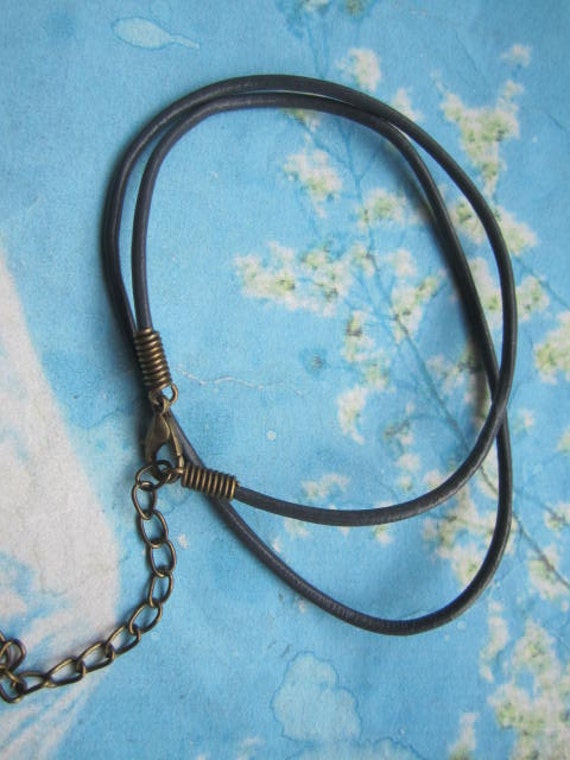 Lobster Clasps 24 Inch Leather Cord Necklace 24-inch Black Rubber