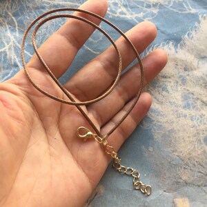 KC Gold finish--New size 15pcs 1.5mm diameter 12-30 inch adjustable Korea leather necklace cords--25 colors for your choose