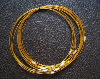 10pcs 18 inch 1mm gold stainless steel necklace cords\/wires with stainless steel screw clasps